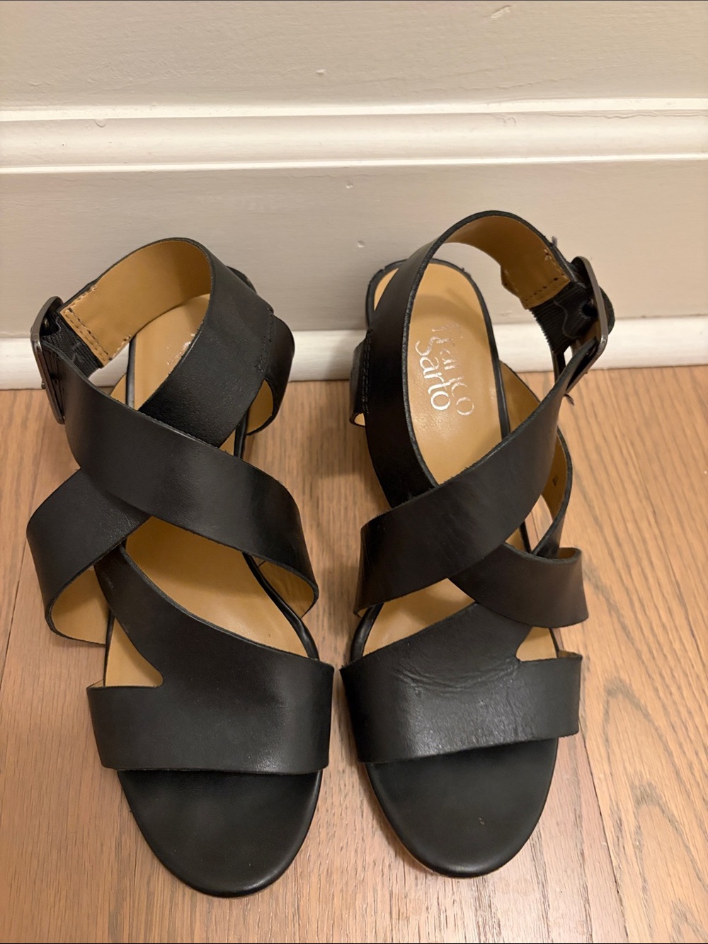 Franco Black Leather Mallory Wedge